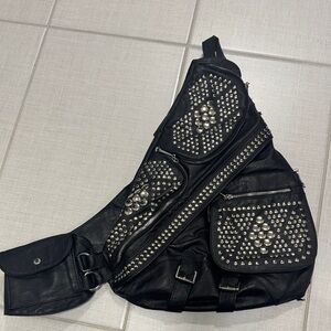 Black Studded Crossbody Bag